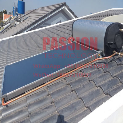 300L 평판 태양열 온수기 투구 지붕 파란색 평면 패널 태양열 집열기
