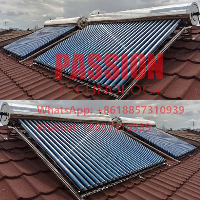 304 압력 태양열 온수기 투구 지붕 스테인리스 태양열 난방 시스템