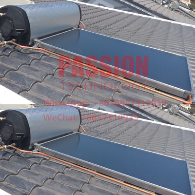 옥상 가압 평면 패널 태양열 온수기 블루 필름 평판 태양열 집열기